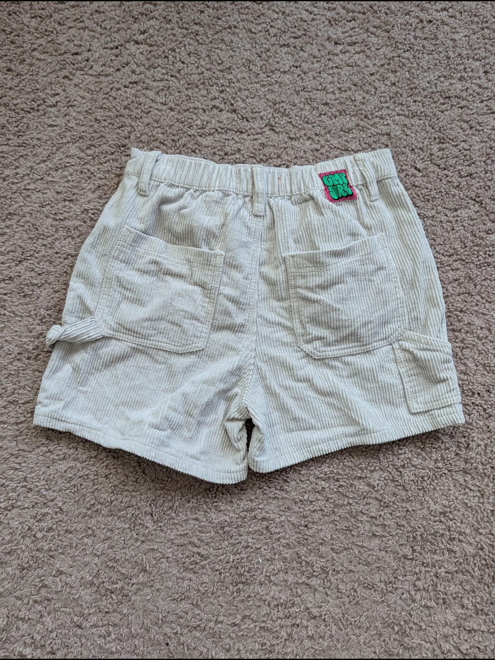 Empyre Womens Laurel Cream Asymmetrical Corduroy Carpenter Skate Shorts Small - Picture 6 of 16